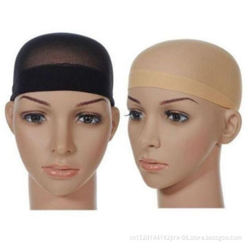 low cost spandex brown delux nude stocking wigcap, half wigcap for wig make